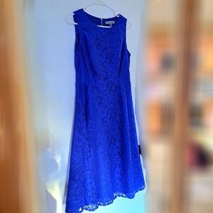 Lacey Blue Mid-Length A-Line Dress
